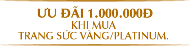 ƯU ĐÃI 1.000.000Đ KHI MUA TRANG SỨC VÀNG/PLATINUM