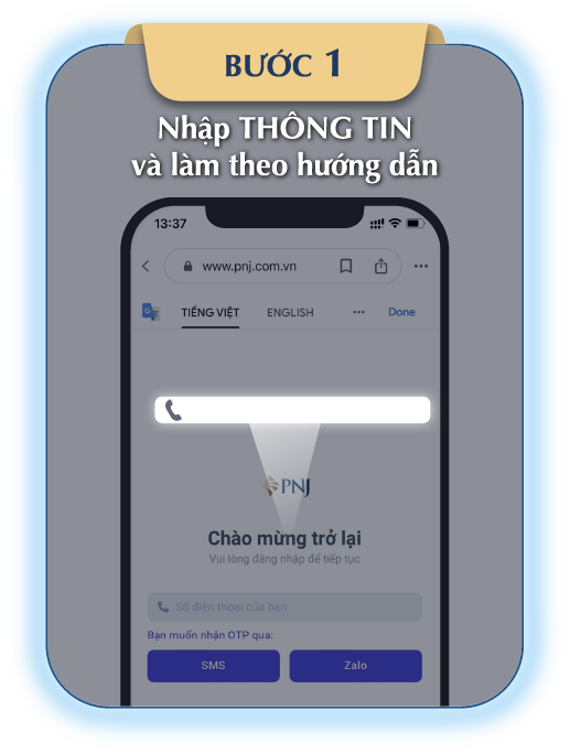 Nhập Thông tin và làm theo hướng dẫn