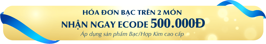 HÓA ĐƠN BẠC TRÊN 2 MÓN - NHẬN NGAY ECODE 500.000Đ - Áp dụng sản phẩm Bạc/Hợp Kim cao cấp các nhãn hàng