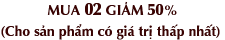 Mua từ 02 giảm 50% (Cho sản phẩm có giá trị thấp nhất)
