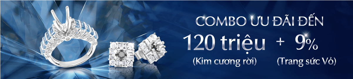 ƯU ĐÃI KIM CƯƠNG RỜI & TRANG SỨC VỎ ĐẾN 7% (Áp dụng cho khách hàng mua đồng thời Kim cương rời và Trang sức Vỏ)