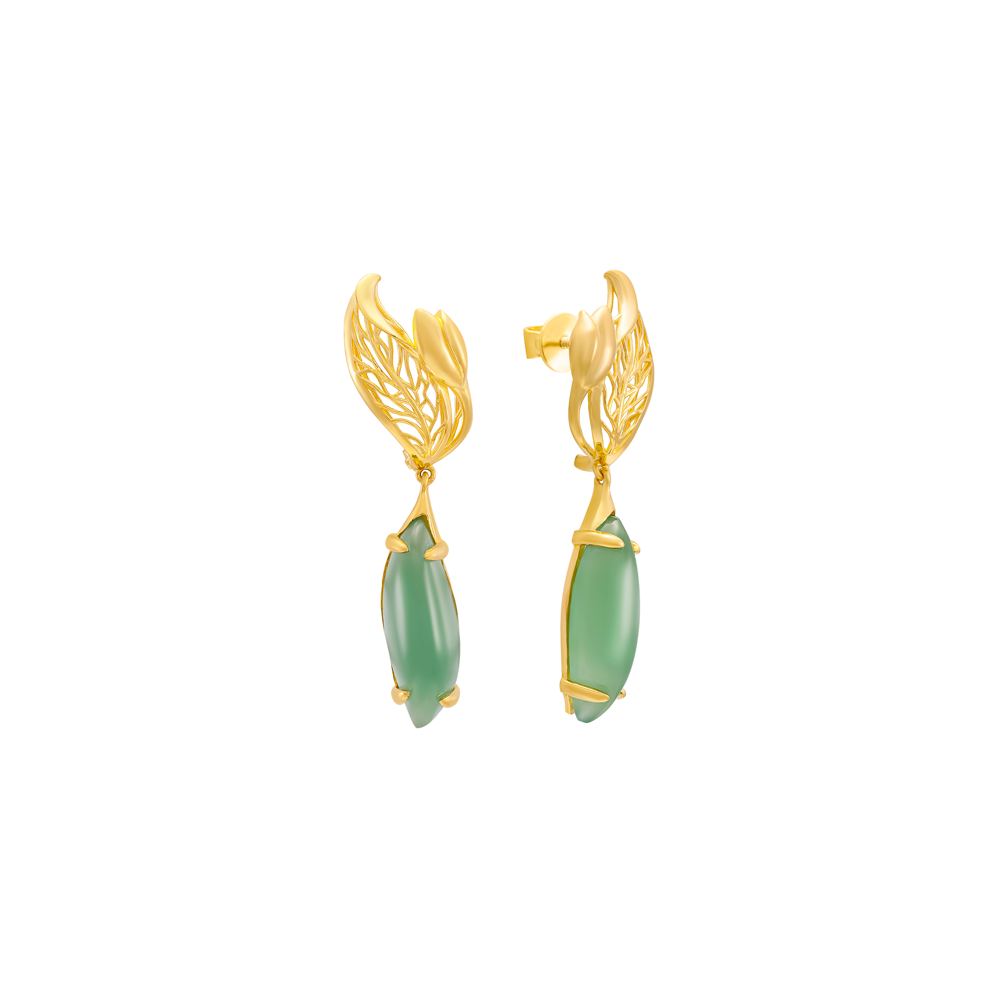 sp gbqt00y000017 bong tai vang dinh da quartz pnj la ngoc canh vang 1