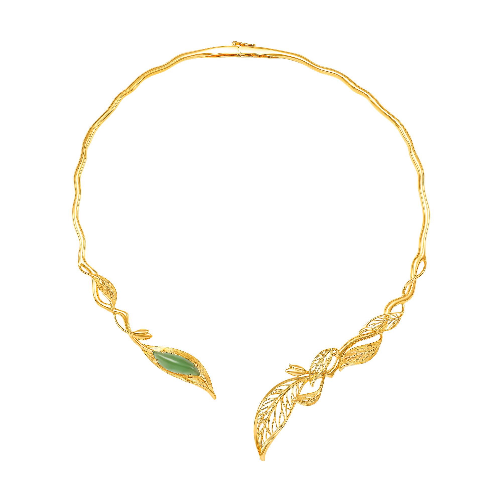 sp ghqt00y000001 kieng vang 18k dinh da aventurine pnj la ngoc canh vang 1