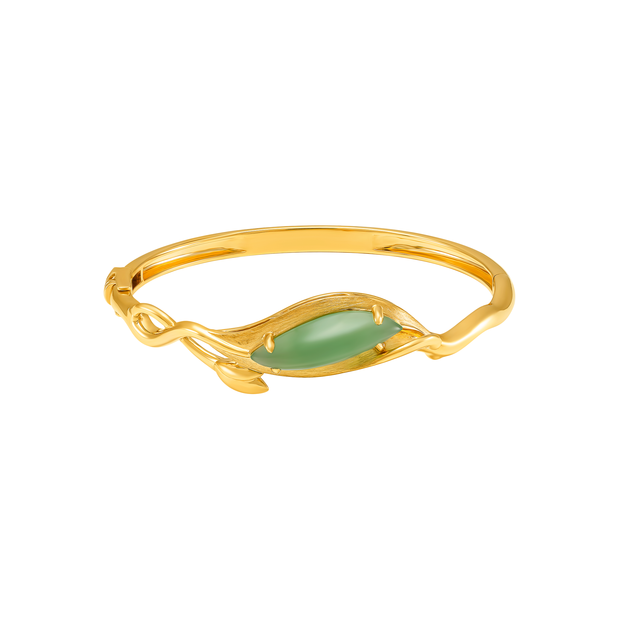 sp gvqt00y000005 vong tay vang 18k dinh da aventurine pnj la ngoc canh vang 1