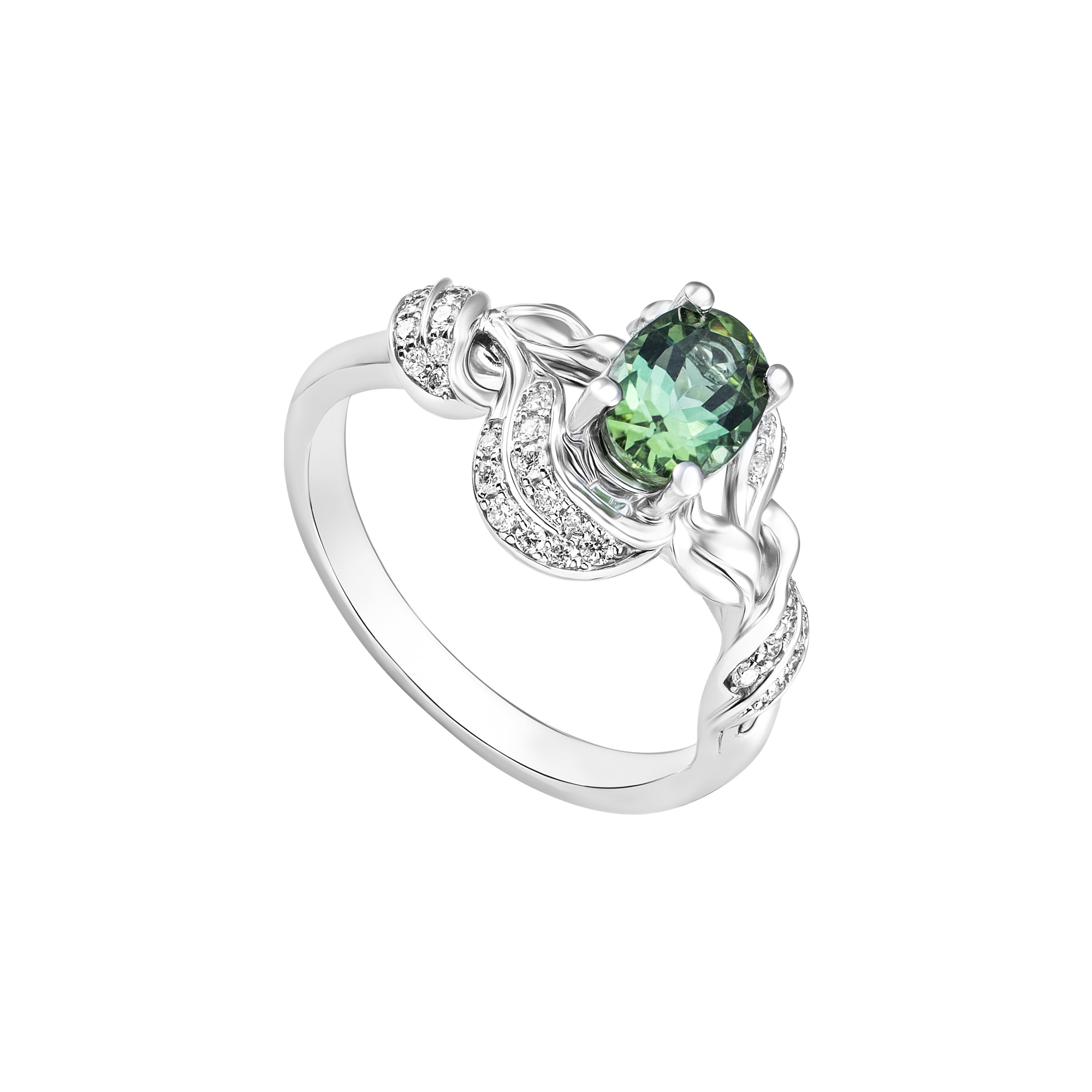 sp gntmddw000047 nhan cuoi vang trang 14k dinh da tourmaline pnj la ngoc canh vang 1