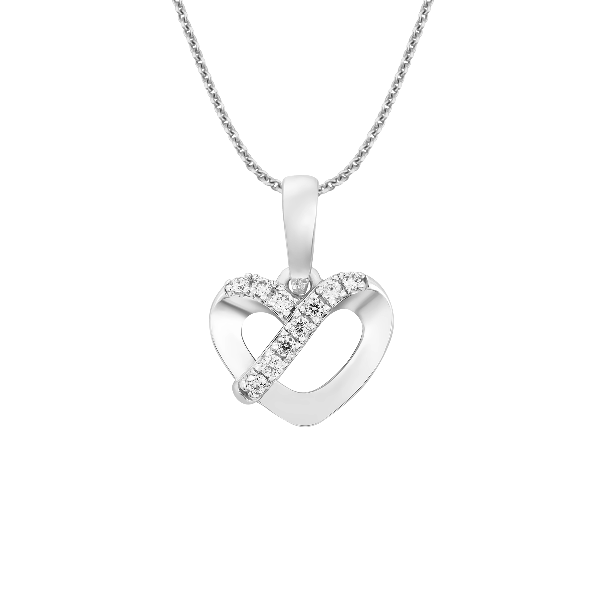 Mặt dây chuyền Kim cương Vàng Trắng 58,5% (14K) PNJ Kind Heart DDDDW003006