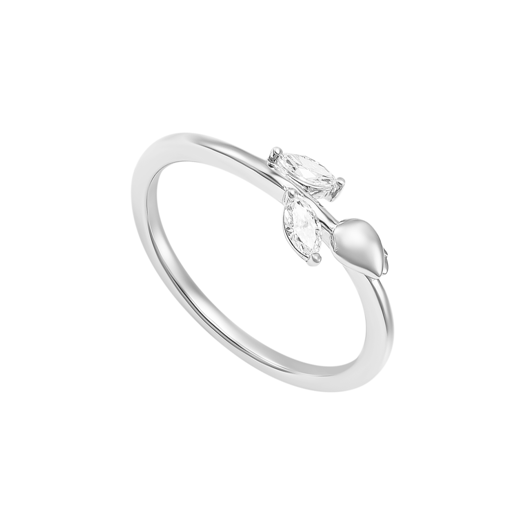 Nhẫn Kim cương Vàng trắng 58,5% (14K) PNJ DD00W006416