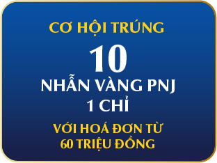 CƠ HỘI TRÚNG 10 NHẪN VÀNG PNJ 1 CHỈ VỚI HOÁ ĐƠN TỪ 60 TRIỆU ĐỒNG