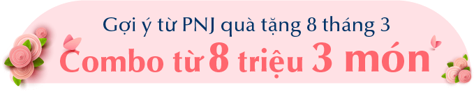 Gợi ý từ PNJ quà tặng 8 tháng 3 Combo từ 8 triệu 3 món