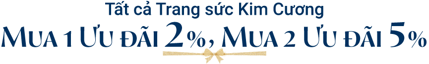 Tất cả Trang sức Kim cương mua 1 ưu đãi 2%, mua 2 ưu đãi 5%