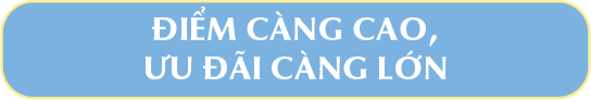 ĐIỂM CÀNG CAO, ƯU ĐÃI CÀNG LỚN