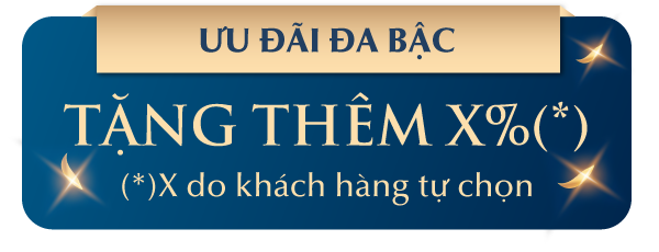 ƯU ĐÃI ĐA BẬC TẶNG THÊM X%(*)(*)X do khách hàng tự chọn