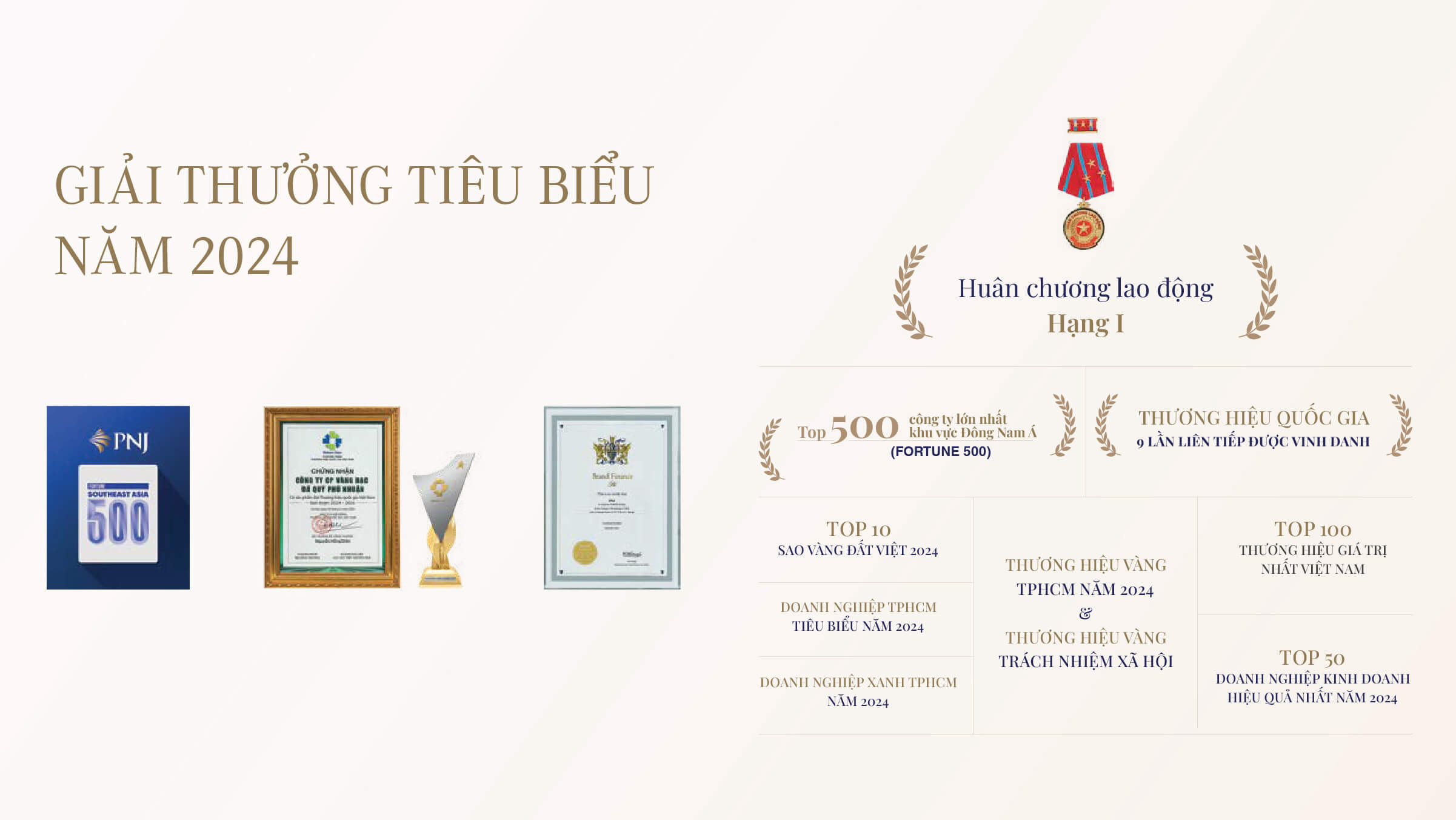 Giải thưởng tiêu biểu