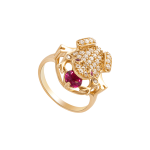 Nhẫn Vàng 18K đính đá màu đỏ PNJ ZTXMY000290