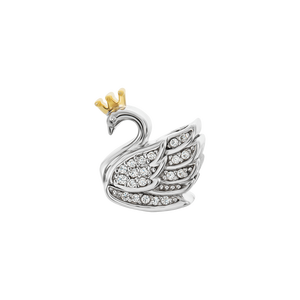 Hạt charm xỏ DIY PNJSilver hình thiên nga đính đá XMXMC060000