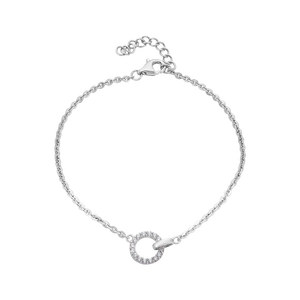 Lắc tay Vàng trắng 10K đính đá ECZ PNJ XM00W000059