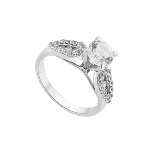 Nhẫn Vàng trắng 10K đính đá ECZ PNJ XMXMW000137