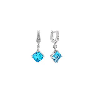 Bông tai Vàng trắng 14K đính đá Topaz PNJ TPXMW000194