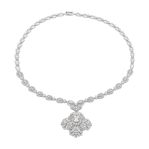 Dây cổ Vàng trắng 10K đính đá ECZ PNJ XMXMW000254