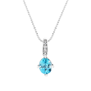 Mặt dây chuyền Vàng trắng 14K đính đá Topaz PNJ TPXMW000387