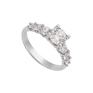 Nhẫn Vàng trắng 10K đính đá ECZ PNJ XMXMW002216