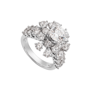 Nhẫn Vàng trắng 10K đính đá ECZ PNJ XMXMW002245