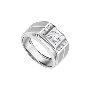 Nhẫn nam Kim cương Vàng trắng 14K PNJ DDDDW004723