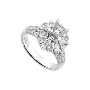 Vỏ nhẫn Kim cương Vàng trắng 18K PNJ 00DDW002042