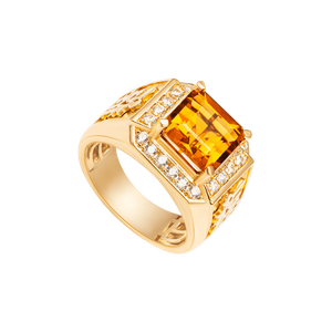 Nhẫn nam Vàng trắng 18K đính đá Citrine PNJ CTXMY000452