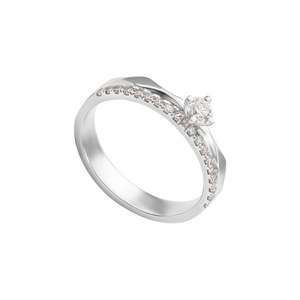 Nhẫn cưới Kim cương Vàng trắng 14K PNJ DDDDW007399