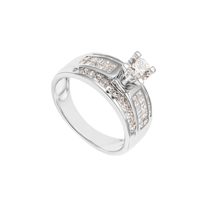 Nhẫn Kim cương Vàng trắng 14K PNJ DDDDW001049