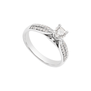 Nhẫn Kim cương Vàng trắng 14K PNJ DDDDW002693