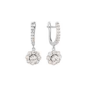 Bông tai Vàng trắng 10K đính đá ECZ PNJ XMXMW001535