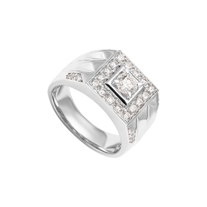 Nhẫn Nam Kim Cương Vàng trắng 14K PNJ DDDDW007541