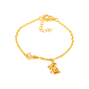 Lắc tay trẻ em bạc đính đá PNJSilver hình con thỏ và cà rốt XM00Y060002