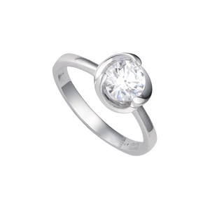 Nhẫn Vàng trắng 10K đính đá ECZ Swarovski PNJ XM00W000064