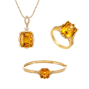 Bộ trang sức Vàng 18K đính đá Citrine PNJ 00425-00080