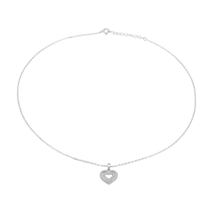 Dây cổ Bạc đính đá PNJSilver hình trái tim XMXMW060037