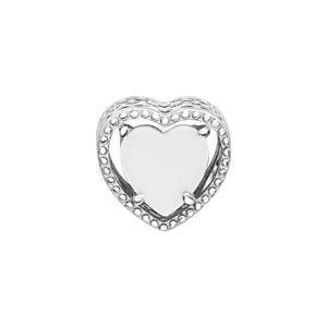Hạt charm xỏ bạc PNJSilver hình trái tim 0000W060208