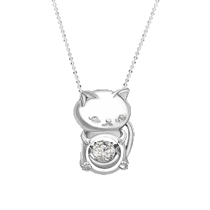 Mặt dây chuyền bạc đính đá PNJSilver hình chú mèo XMXMW060031