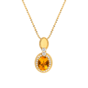 Mặt dây chuyền Vàng 18K đính đá Citrine PNJ CTXMY000295