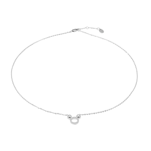 Dây cổ Bạc đính đá Disney|PNJ hình Mickey XM00W000024