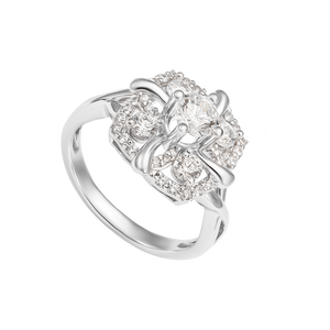 Nhẫn Vàng trắng 10K đính đá ECZ PNJ XMXMW002546