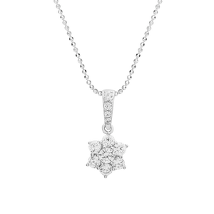 Mặt dây chuyền bạc đính đá PNJSilver hình bông hoa XMXMK000066