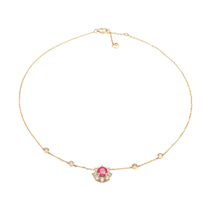 Dây cổ Vàng 18K đính đá Ruby PNJ RBXMY000041