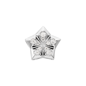 Hạt charm xỏ Vàng trắng 10K đính đá ECZ PNJ XMXMW000043