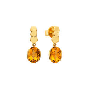 Bông tai Vàng 18K đính đá Citrine PNJ CT00Y000034