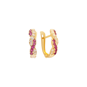 Bông tai Vàng 18K đính đá Ruby PNJ RBXMY000037