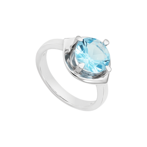 Nhẫn Vàng trắng 14K đính đá Topaz PNJ TP00W000048