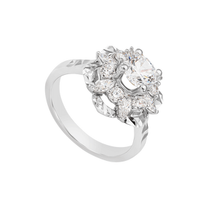 Nhẫn Vàng trắng 10K đính đá ECZ PNJ XMXMW002544